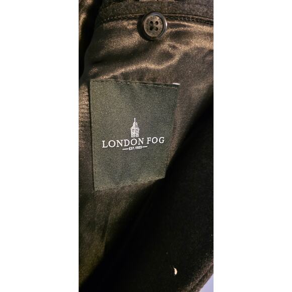 London Fog Men’s Charcoal Wool Blend Overcoat – Large/XL (44R–46R Est.) - Picture 9 of 9